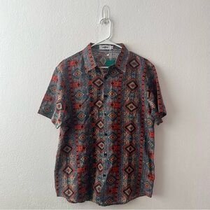 Vatpave button down shirt with colorful geometric pattern
